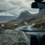 Circuit ecosse 10 jours : route des Highlands vers Skye, conduite à gauche, vue depuis la voiture