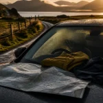 ecosse en aout : voiture de location dans les Highlands, route et loch