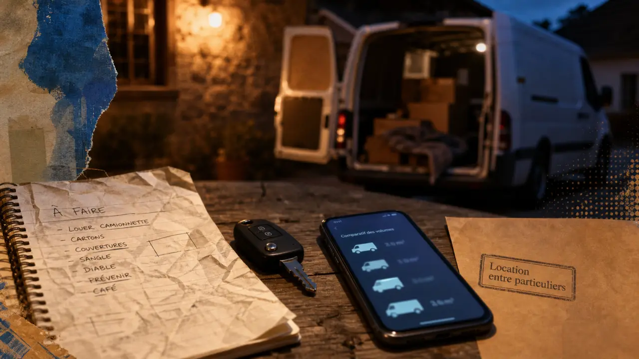 location camionnette entre particulier : comparer prix et volume avec clés et smartphone