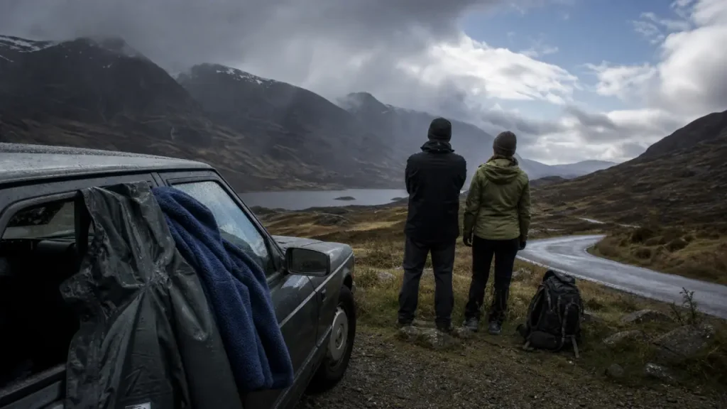 Meteo ecosse aout : pluie en Écosse, sac à dos et soirée