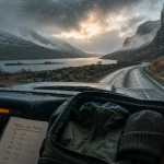 meteo ecosse : pluie et vent, route dans les Highlands, fenêtres sèches