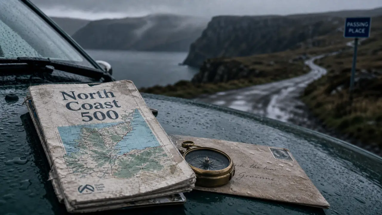 North Coast 500 : carte et route écossaise, conduite sur voie unique