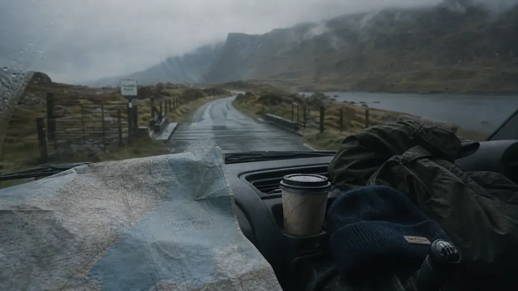 Partir en ecosse : route sinueuse des Highlands, conduite à gauche