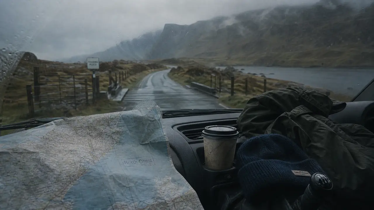 Partir en ecosse : route sinueuse des Highlands, conduite à gauche