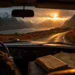 Que faire en ecosse : route sinueuse des Highlands vers Glencoe, brume et loch.