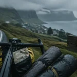 Road trip velo ecosse : vélo et tente sur route des Highlands, loch brumeux