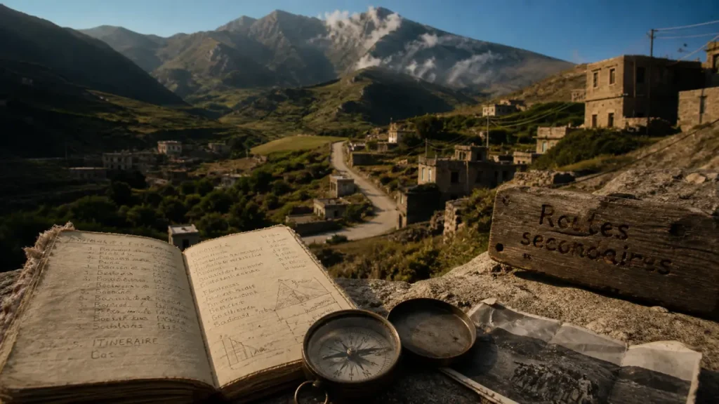 Voyage hors des sentiers battus : carnet et route secondaire, vallée de montagne