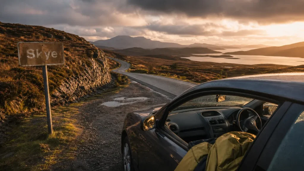 Voyages en ecosse : route des Highlands vers Skye, conduite à gauche