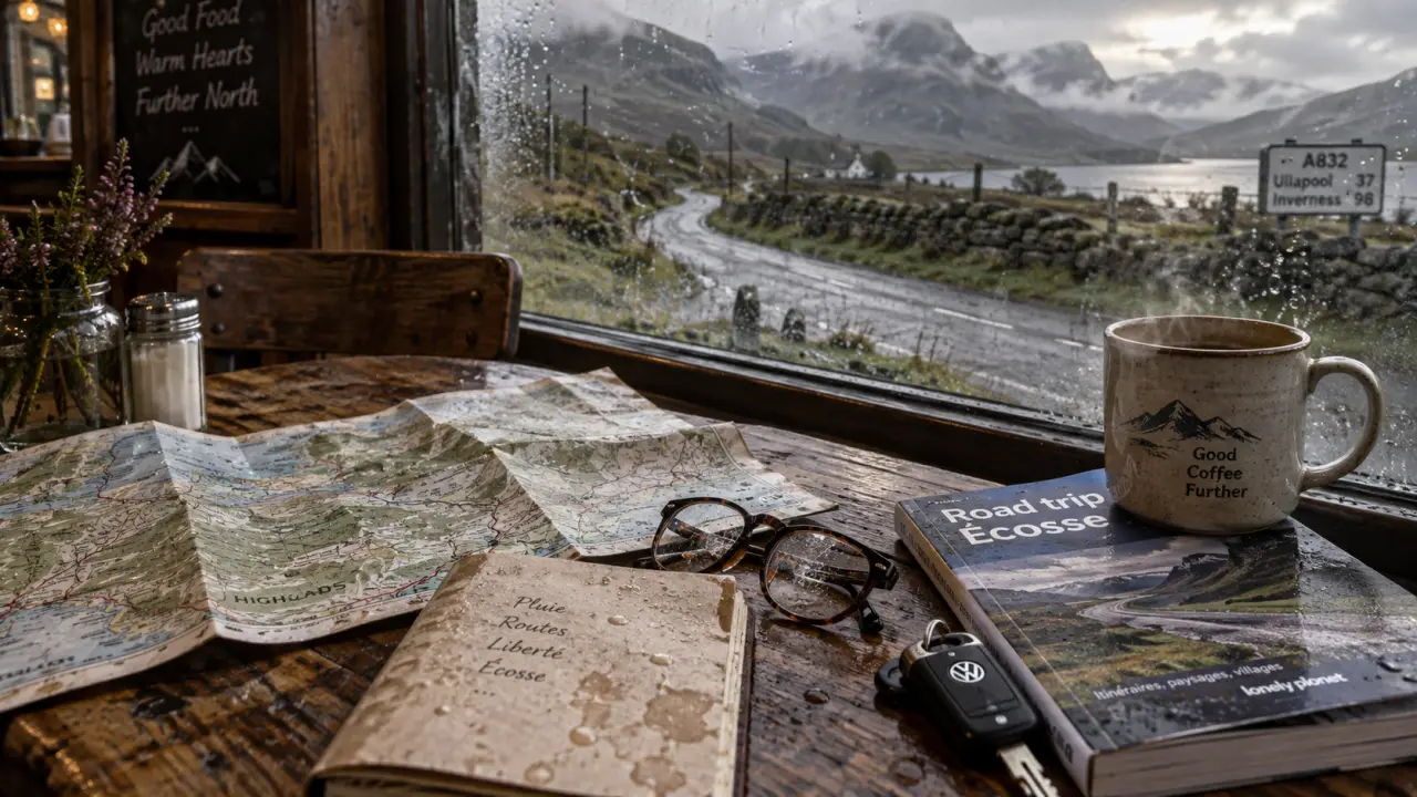 Blog ecosse voyage : carte routière et route vers Skye et Highlands, conduite à gauche