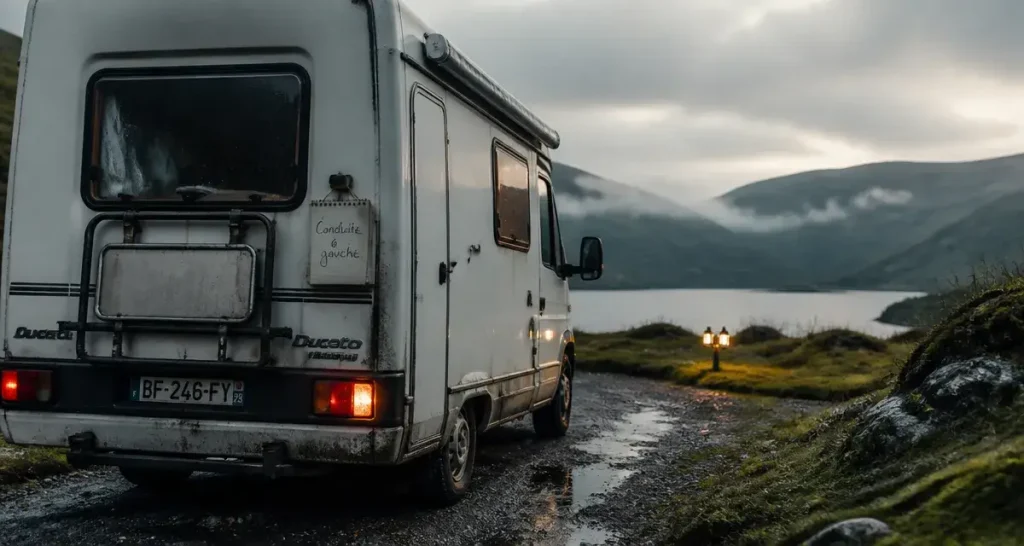 Camping-car en Écosse : Highlands, conduite à gauche, routes single track humides