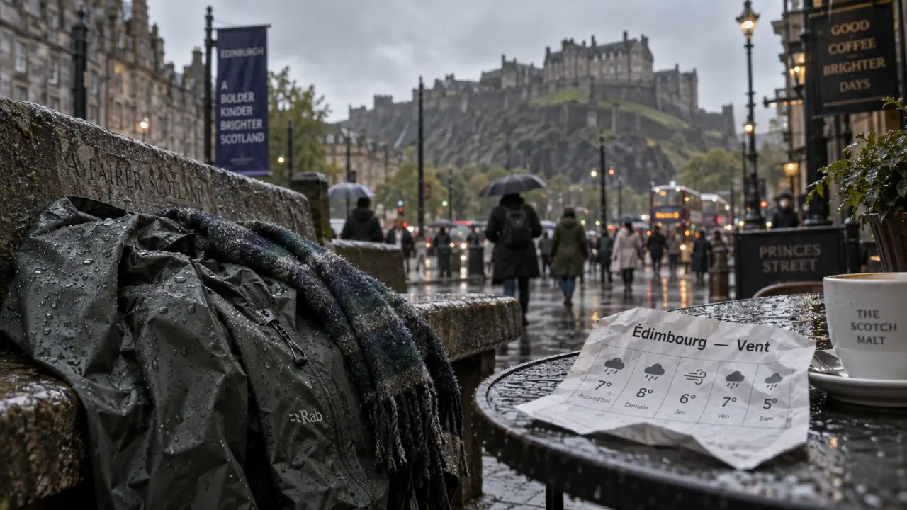 Climat edimbourg : vent d’est, averses courtes, imperméable à Old Town