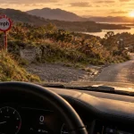 Écosse : conduite droite ou gauche, voiture à gauche sur route rurale