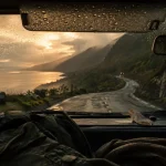 Ecosse meteo mai : road trip, route côtière humide et loch brumeux