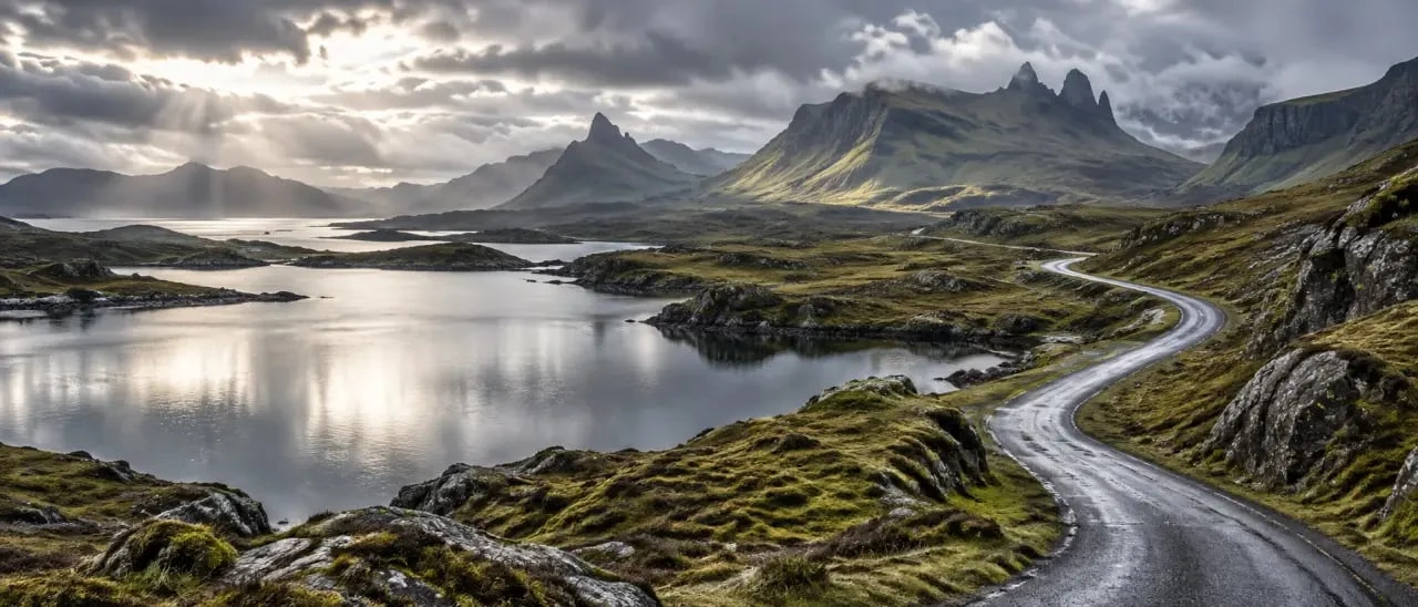 Paysage des Highlands pour un voyage de noce en Écosse entre lochs et île de Skye