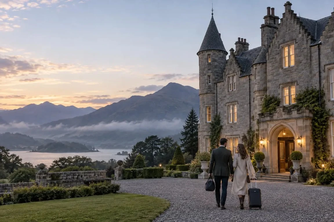 Château-hôtel romantique pour un voyage de noce en Écosse