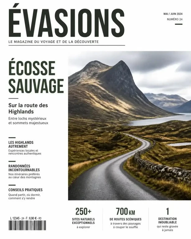 Paysage spectaculaire des Highlands pour organiser un voyage en Écosse