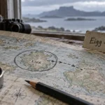 Île Eigg Écosse carte, trajet vers Galmisdale