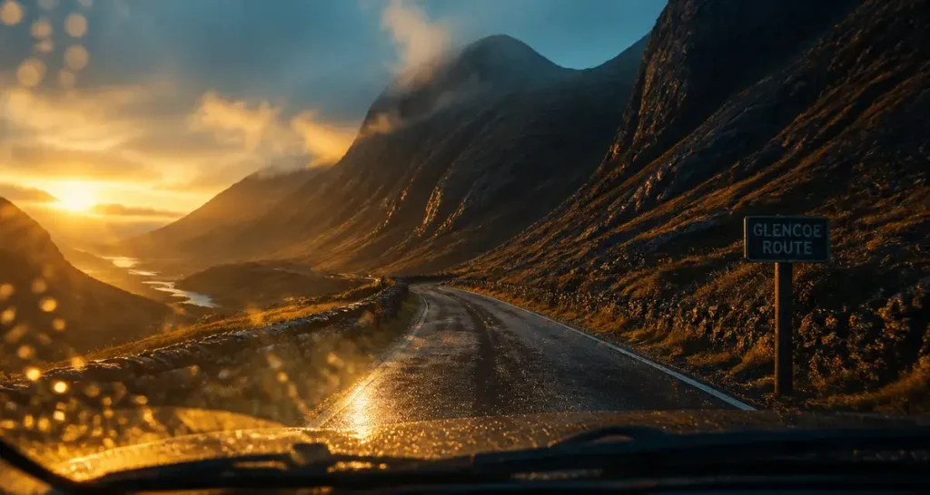 Que visiter en ecosse en 4 jours : route de Glencoe à la golden hour