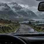 road trip ecosse 3 jours : route des Highlands sous pluie, Glencoe