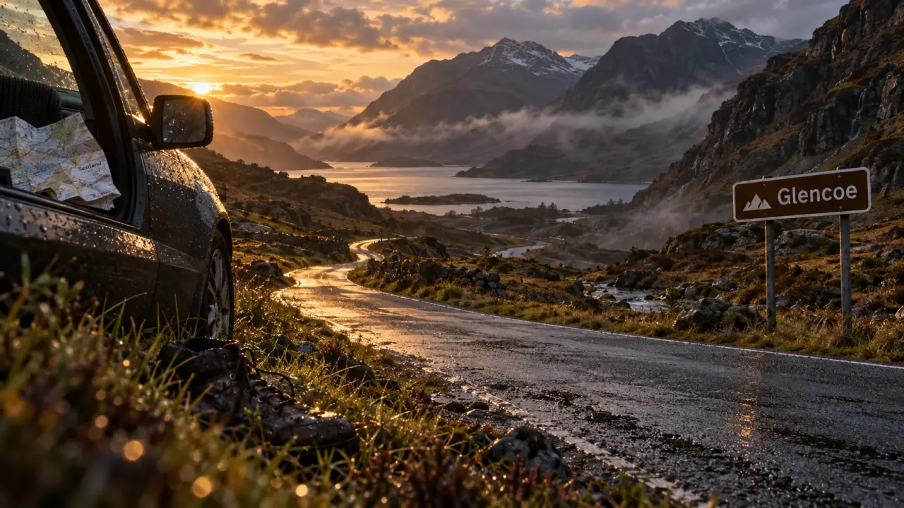Sejour ecosse 5 jours : route vers Glencoe, brume et montagnes en Écosse