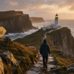 Skye Neist Point : phare au coucher du soleil