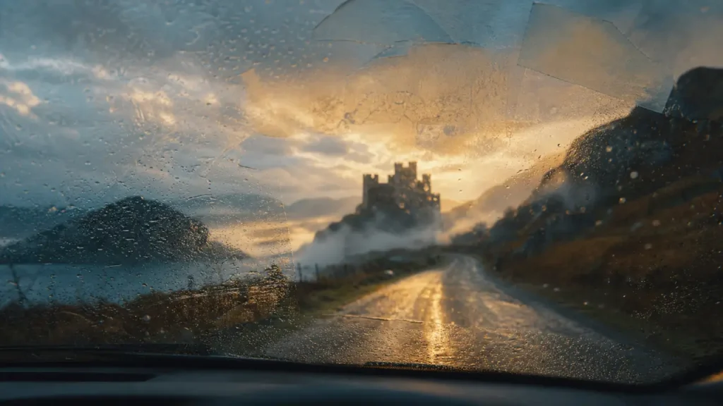Temps en ecosse : pluie fine et vent sur la route des Highlands