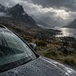 Visiter ecosse 1 semaine : voiture conduite à gauche en Highlands, brume de Glencoe
