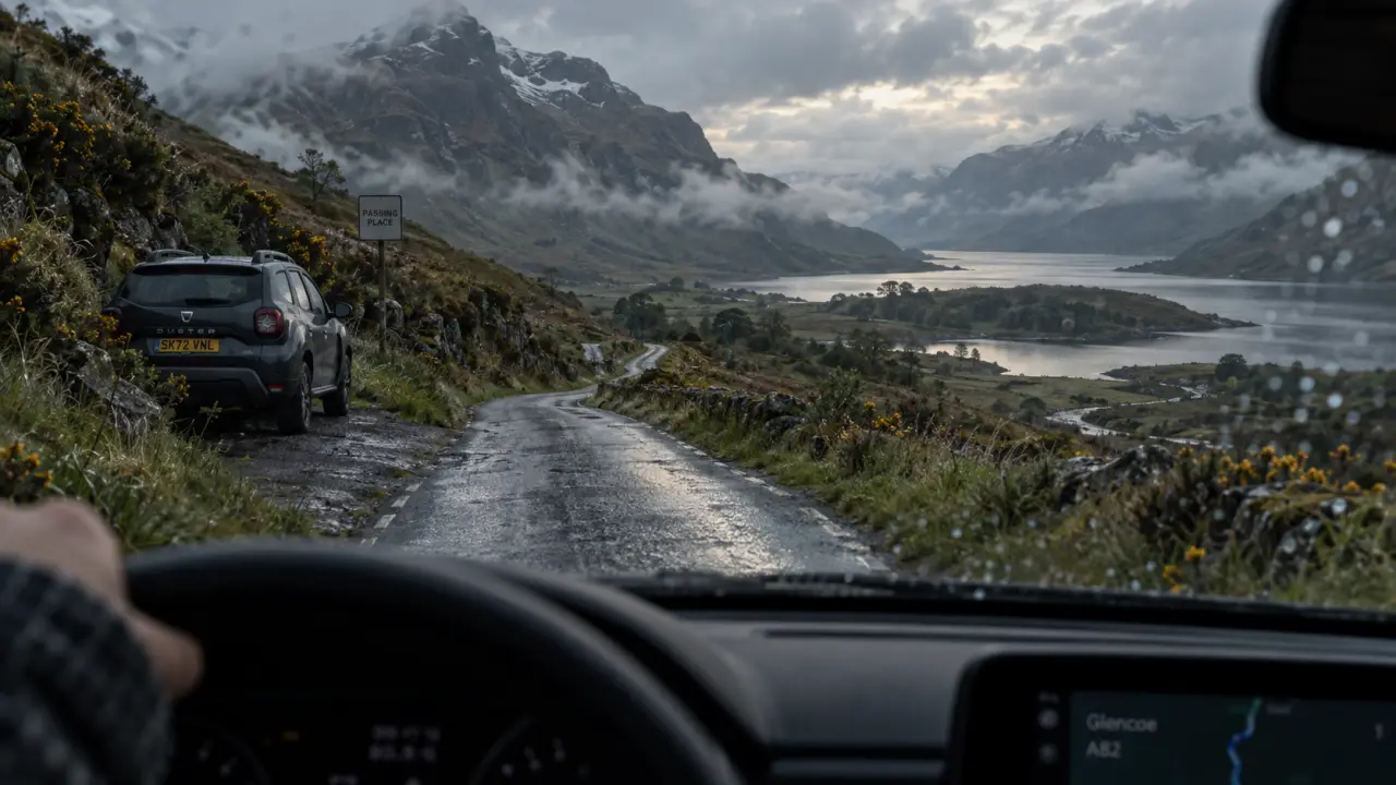 Voyage en écosse highlands : route de Glencoe, single-track