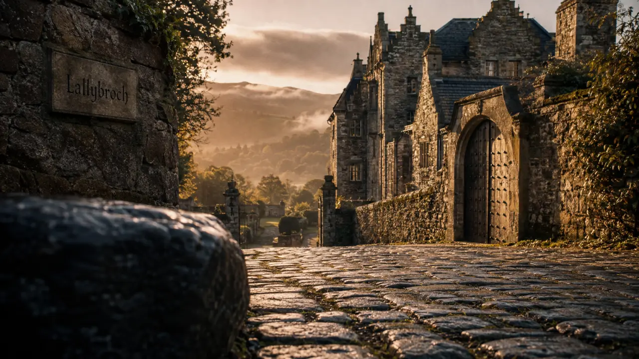 Voyage en écosse Outlander : ruelle historique et façade de Lallybroch à Édimbourg