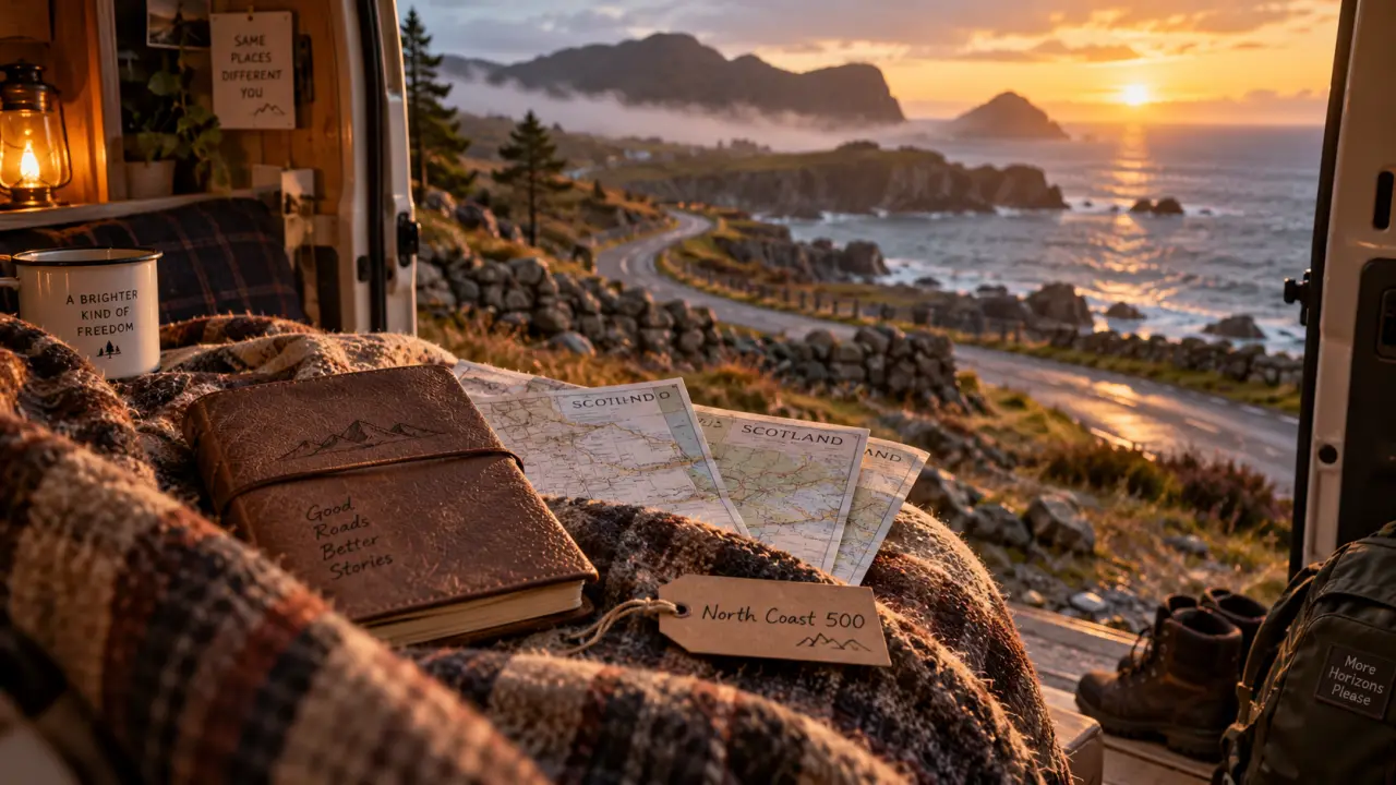 Accommodation north coast 500 : van et cartes sur la route côtière écossaise