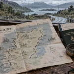 carte north coast 500 ouverte sur une boucle côtière en Ecosse
