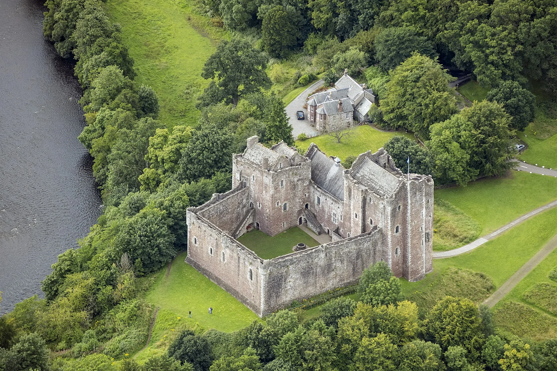 Le château de Doune vu du ciel