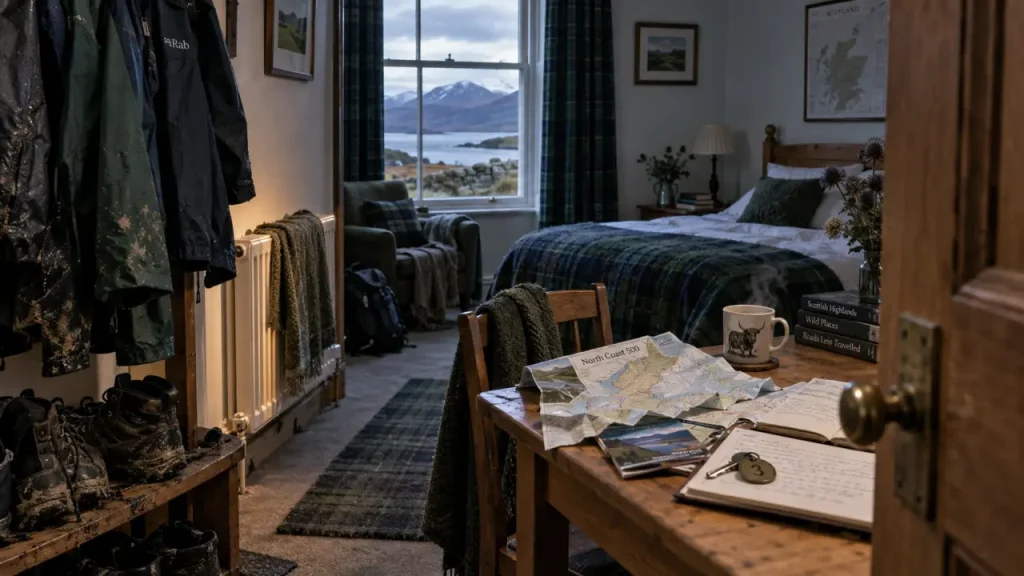 North coast 500 places to stay : chambre d’hôtes en Écosse avec cartes et clés