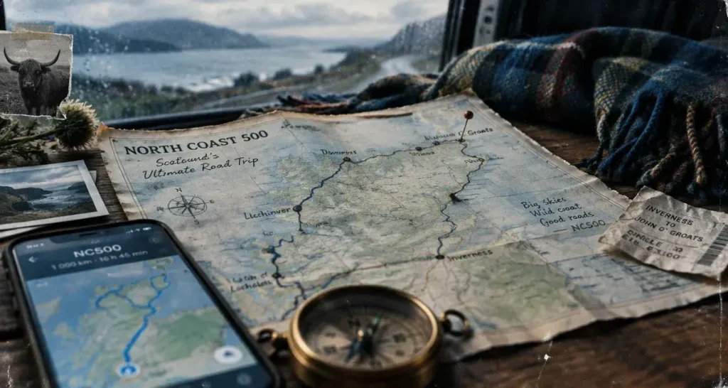 Scotland North Coast 500 route map : carte de la boucle de 830 km